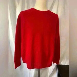 Lands' End Bold Red Crewneck Sweater